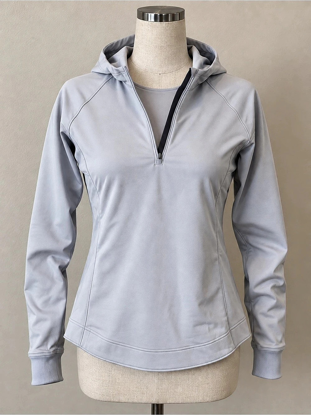 Women's Half-Zip Hooded Jacket in Gray
